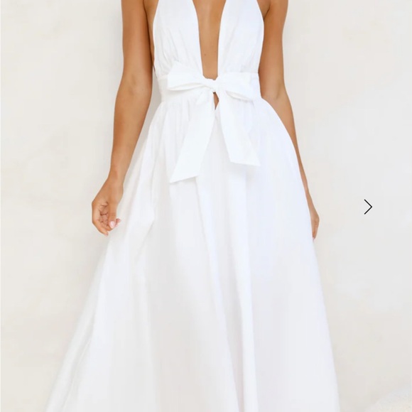 Hello Molly White Tie-Front Maxi Dress - Picture 2 of 4